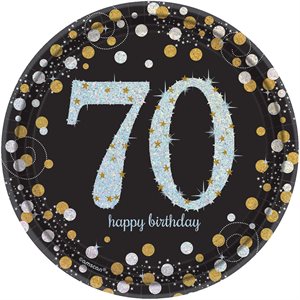 70th Sparkling Celebration plates 7in 8pcs