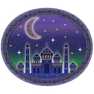 Eid Celebration oval plates 12in 8pcs
