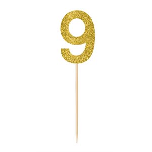 Glitter gold picks number 9 9.5in 4pcs