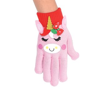 Christmas unicorn pair of winter gloves