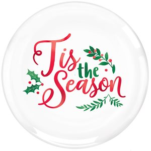 10 assiettes en plastique 10.5po "Tis the season" Noël
