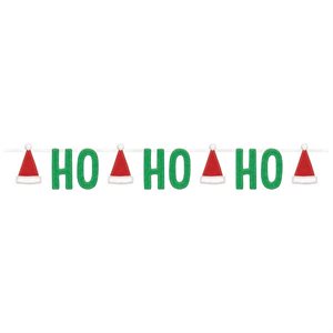 HOHOHO & santa hats felt banner 5.5ft
