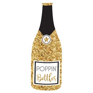 Glitter gold champagne bottle photo prop 31.75in