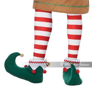 Chaussures de lutin de Noël adulte Moyen avec cloches détachables