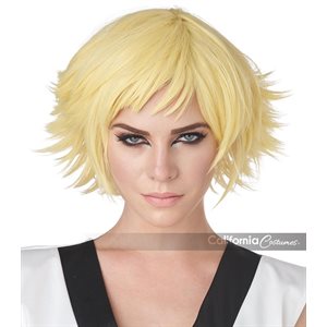 Adult blond feathered cosplay wig