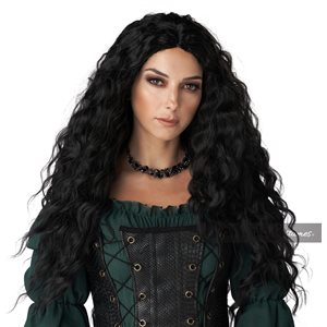 Adult black renaissance maiden wig