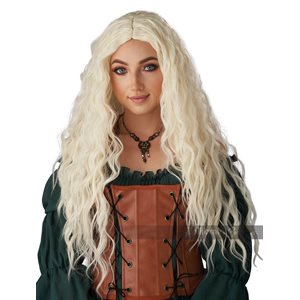 Adult blonde renaissance maiden wig