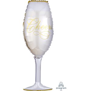 Champagne glass cheers supershape foil balloon