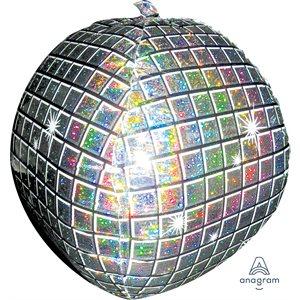 Ballon métallique ultrashape boule disco holographique
