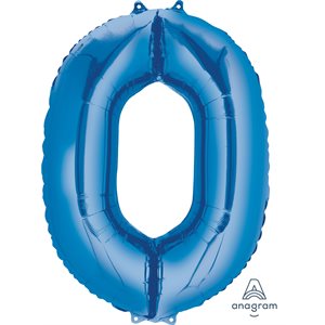 Blue supershape foil balloon numeral 0-9
