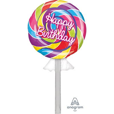 Ballon métallique supershape suçon happy birthday