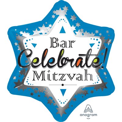 Bar Mitzvah blue junior foil balloon