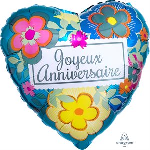 Happy anniversary heart std foil balloon