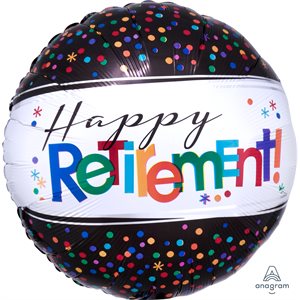 Ballon métallique std happy retirement