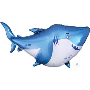 Blue shark supershape foil balloon