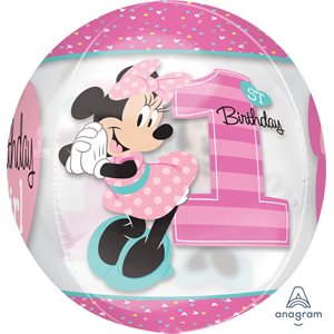Ballon orbz 1re anniversaire Minnie Mouse