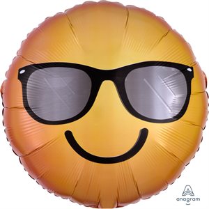 Ballon métallique std Émoji lunettes de soleil