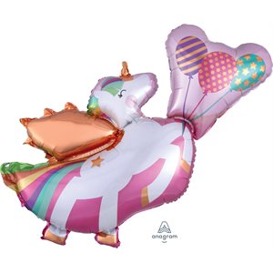 Ballon métallique supershape licorne volante