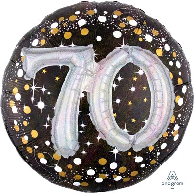 70th Sparkling Celebration 3D multi-balloon foil balloon