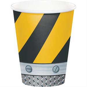 Construction Zone cups 9oz 8pcs