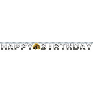 Construction Zone happy birthday jointed letter banner