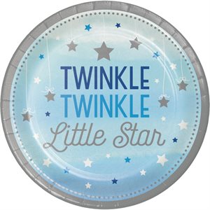 Twinkle Little Star blue plates 8.75in 8pcs