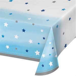 One Little Star blue plastic table cover 54x102in