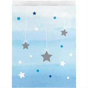 One Little Star blue paper loot bags 10pcs