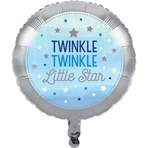 Twinkle Little Star blue foil balloon