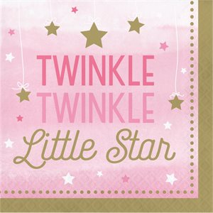 Twinkle Little Star pink lunch napkins 16pcs