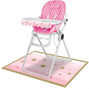 One Little Star pink high chair decorating kit 2pcs