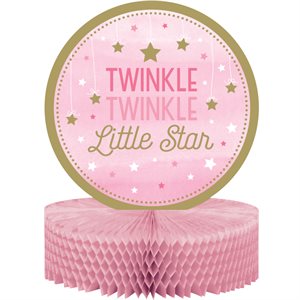 Twinkle Little Star pink honeycomb centerpiece