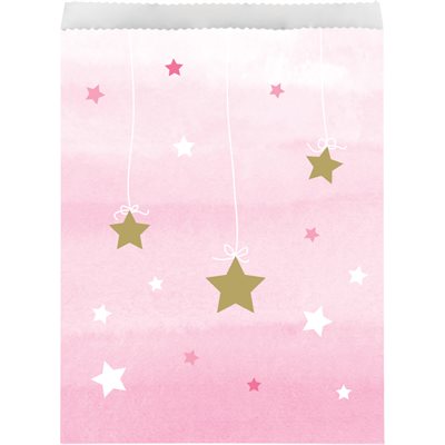One Little Star pink paper loot bags 10pcs