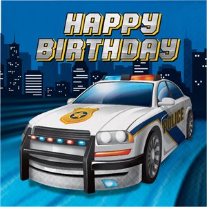 Police Party happy b-day lunch napkins 16pcs