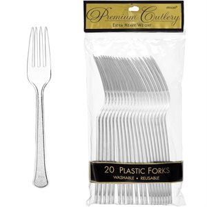 Clear premium plastic forks 20pcs