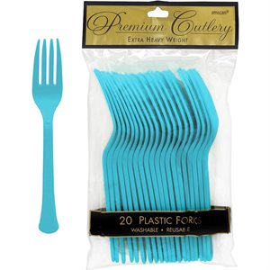Caribbean blue reusable forks 20pcs