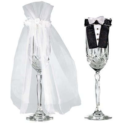 Bride & Groom champagne glass wear