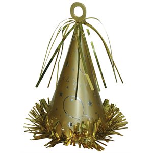 Gold party hat balloon weight