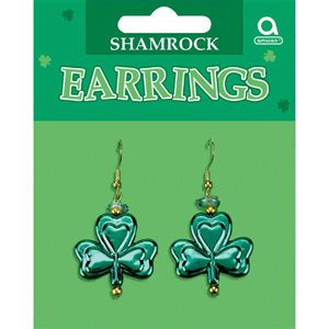 St-Patrick shamrock earrings 2pcs