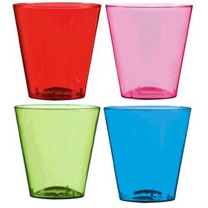 Asst 4 coloured shot glasses 2oz 40pcs