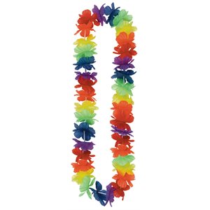 Rainbow Hawaiian flower necklace