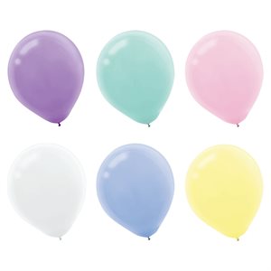Asst pastel latex balloons 12in 15pcs