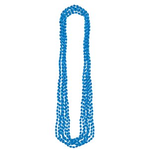 8 colliers de perles métalliques bleus