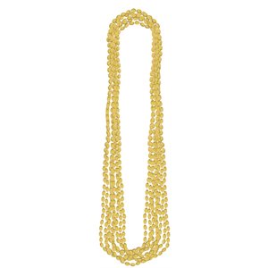 8 colliers de perles métalliques jaunes
