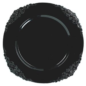 Black rigid plastic plate 13in