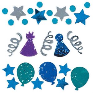 Confettis 1.2oz célébration bleu