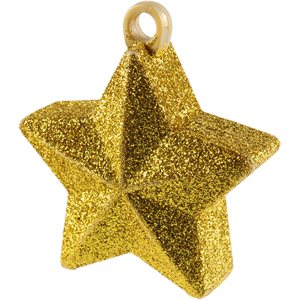 Glitter gold star shaped balloon weight