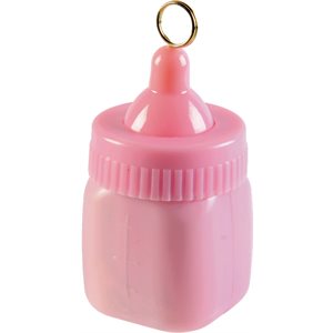 Pink baby bottle balloon weight