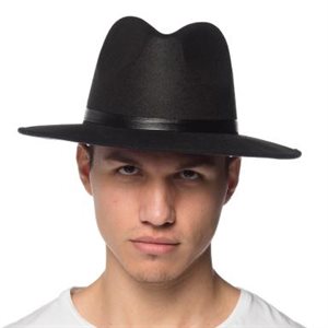 Black faux suede classic hat