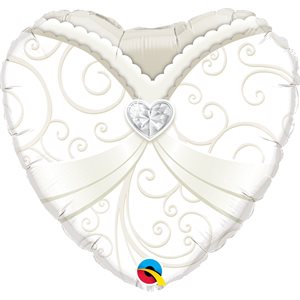 Wedding dress std heart foil balloon